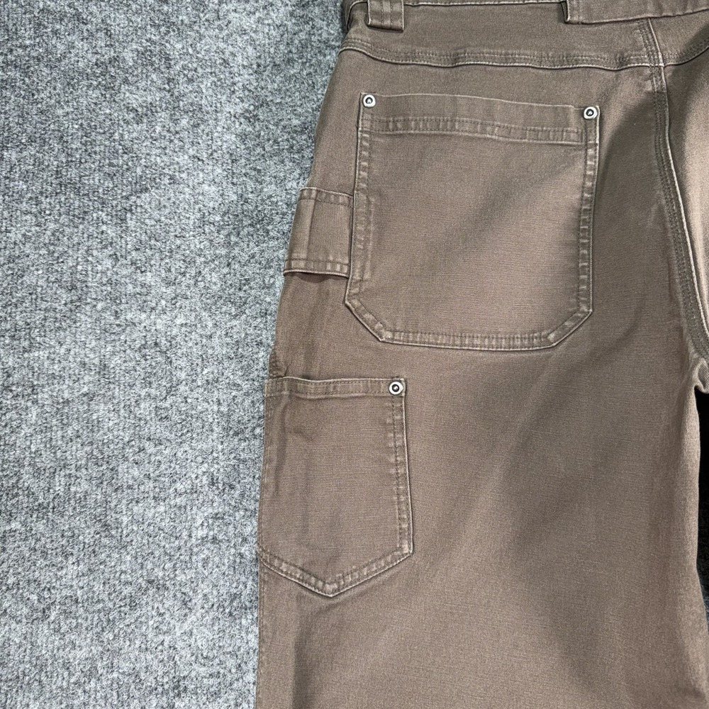 Duluth Trading Flex Fire Hose Carpenter Pants Men 34x30 Brown Wide Work Utility - Picture 13 of 16